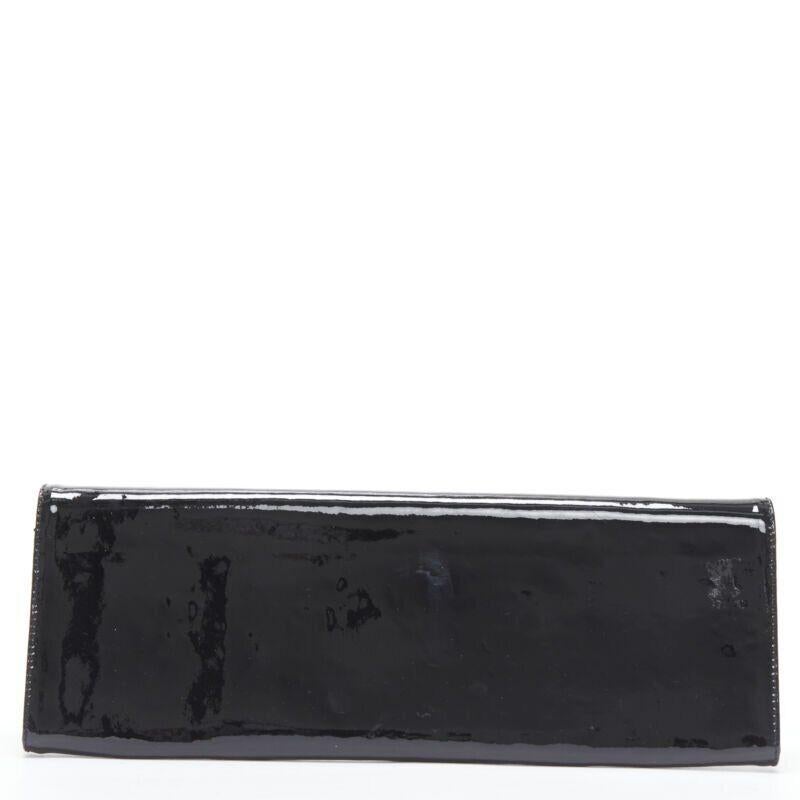 CHRISTIAN LOUBOUTIN clous d'oreilles Pigalle à motif d'araignée en brevet noir  pochette à rabat Bon état - En vente à Hong Kong, NT