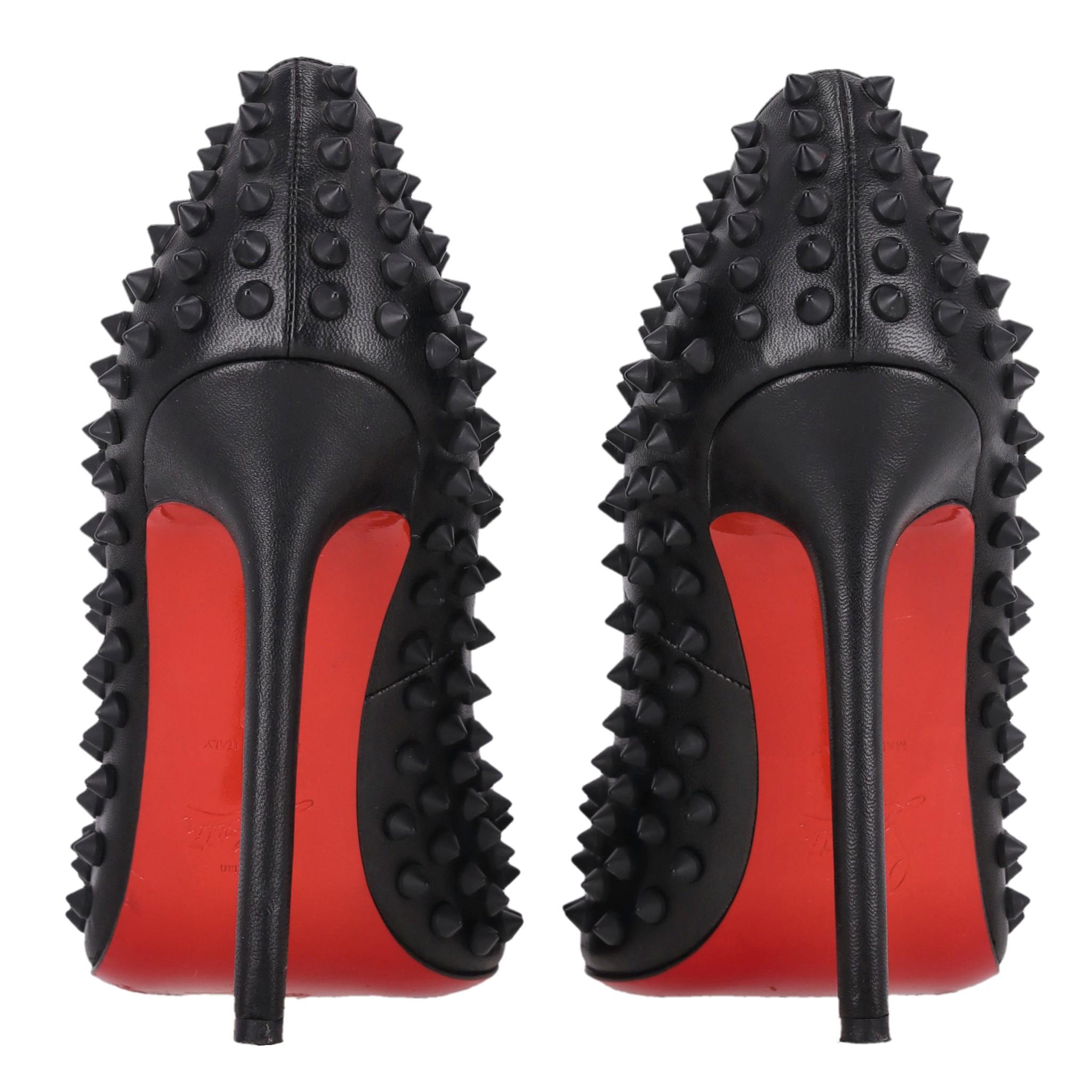 Women's Christian Louboutin Pigalle Spikes Matte Leather Pumps