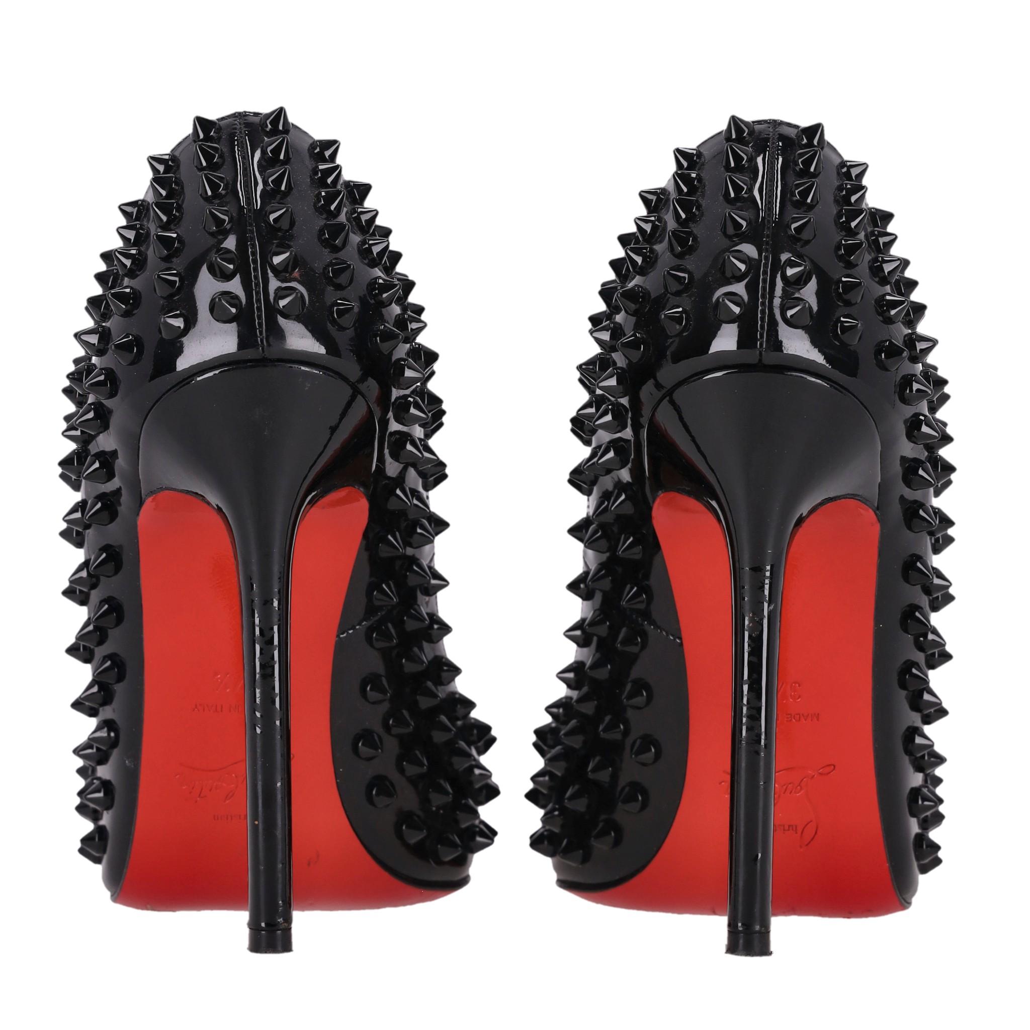 Christian Louboutin Pigalle Spikes Patent Leather Pumps In Excellent Condition In London, GB