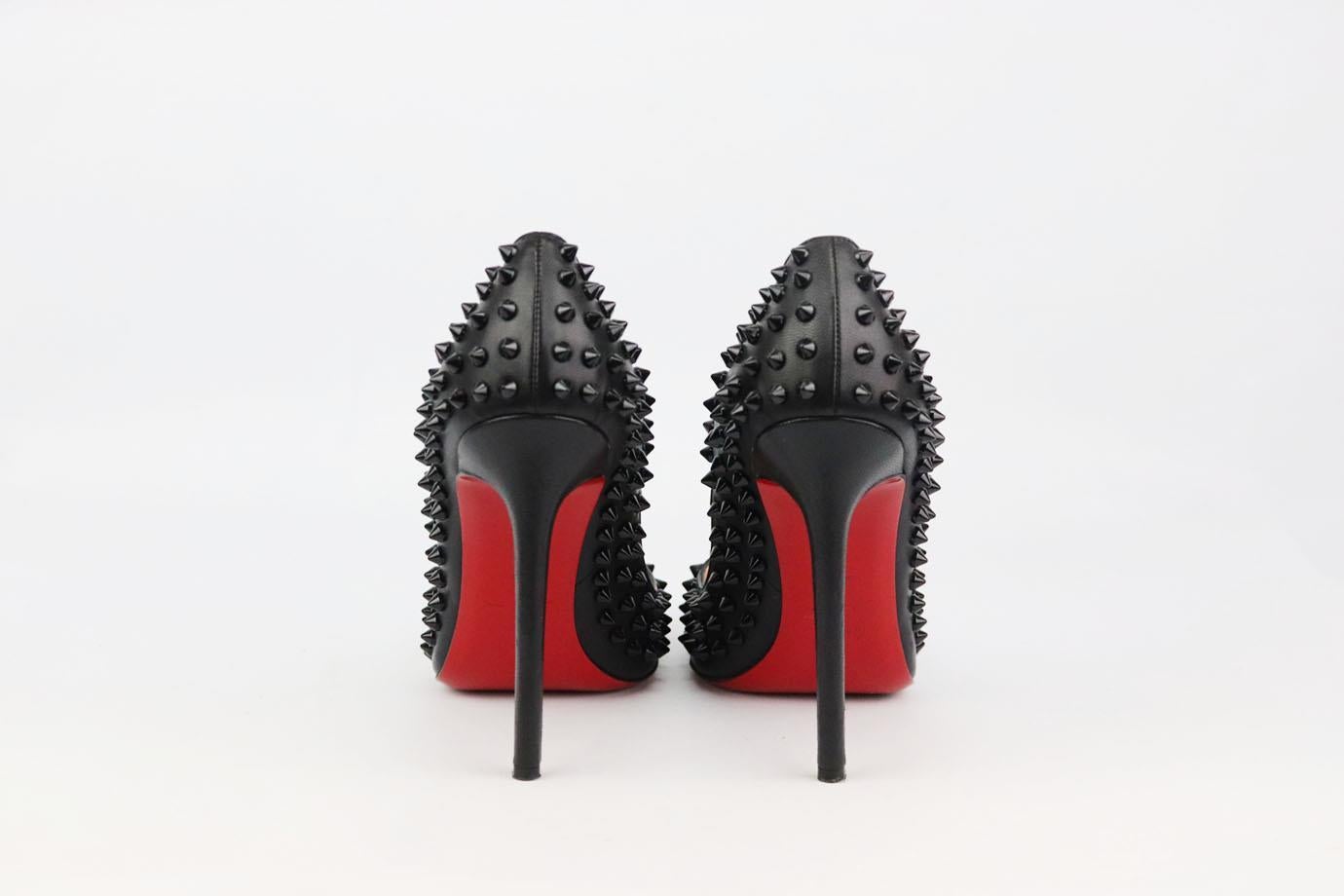 christian louboutin black heels with spikes