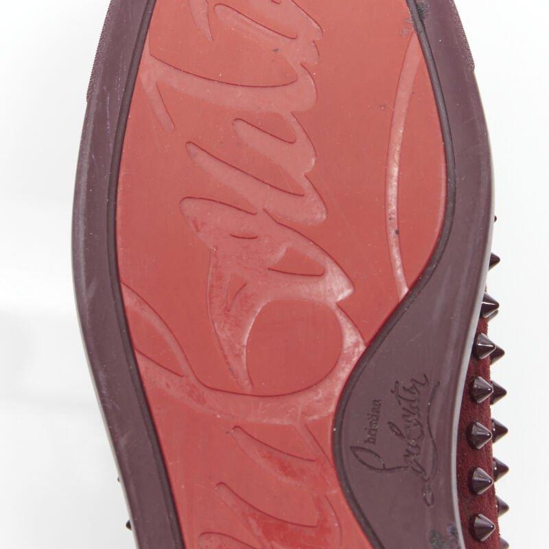 CHRISTIAN LOUBOUTIN Pik Boat escarpins bas à clous en daim bordeaux EU41 en vente 7