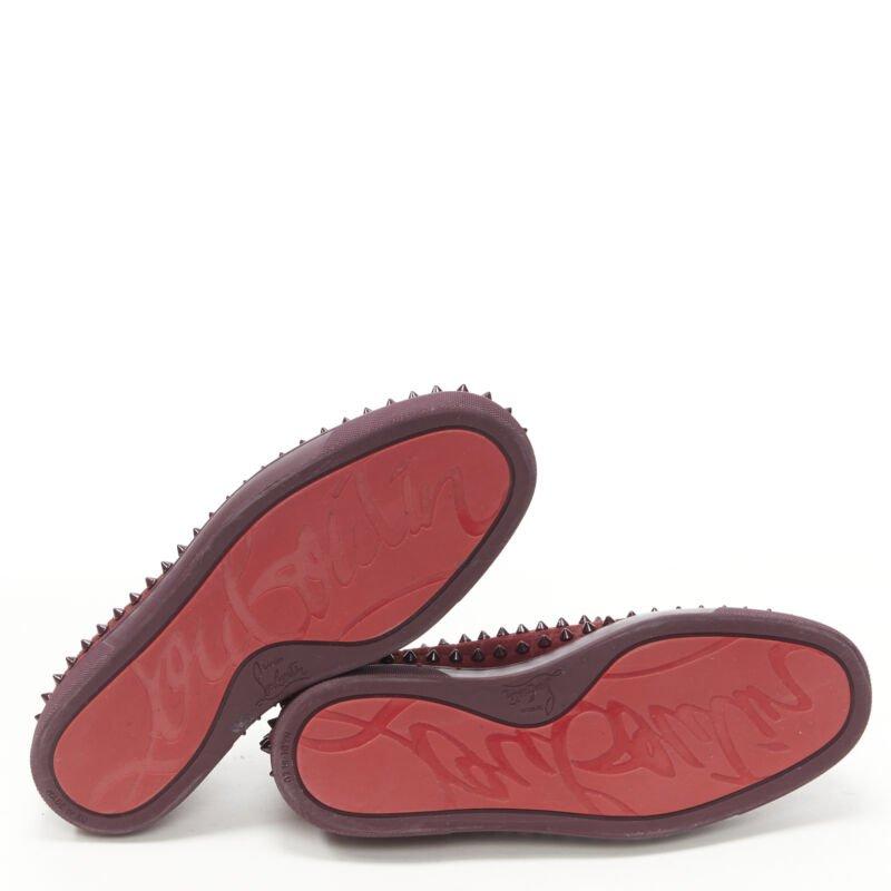 CHRISTIAN LOUBOUTIN Pik Boat escarpins bas à clous en daim bordeaux EU41 en vente 1