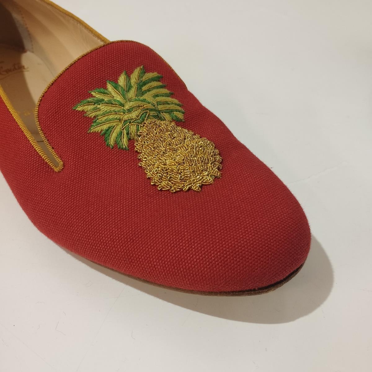 Women's Christian Louboutin Pineapple Slippers IT 37, 5 For Sale