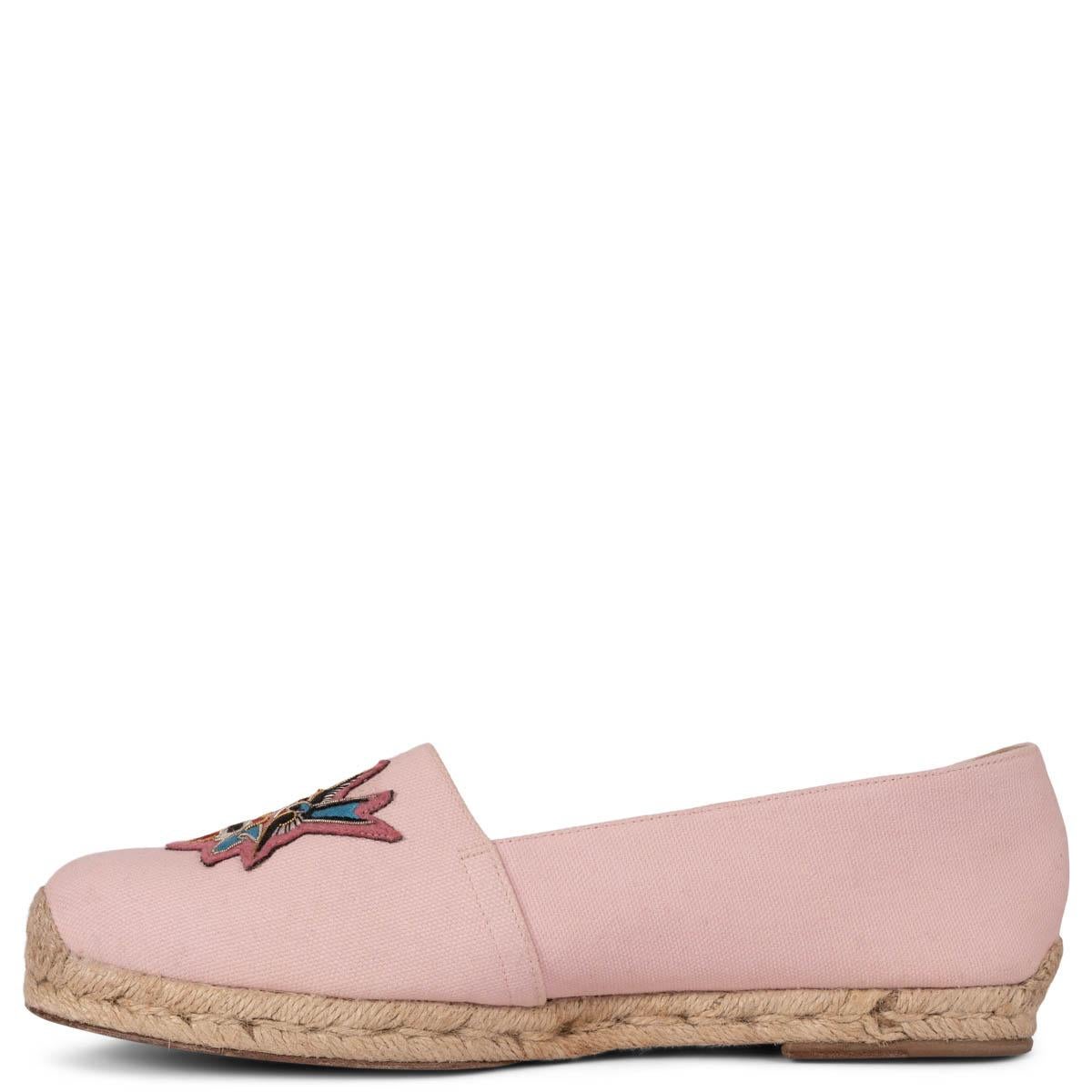 Women's CHRISTIAN LOUBOUTIN pink canvas MOM AND DAD ESPADRILLES Shoes 39 fit 38.5 For Sale