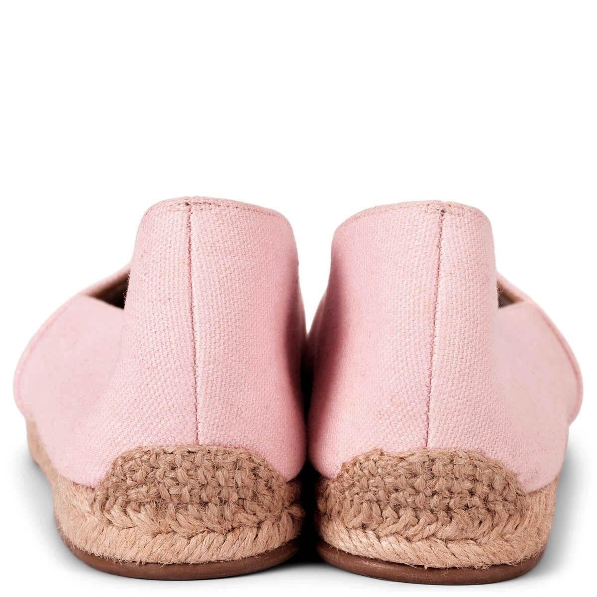 CHRISTIAN LOUBOUTIN pink canvas MOM AND DAD ESPADRILLES Shoes 39 fit 38.5 For Sale 1