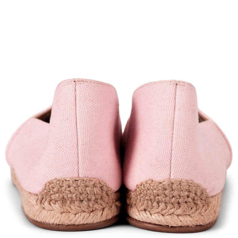 CHRISTIAN LOUBOUTIN pink canvas MOM AND DAD ESPADRILLES Shoes 39 