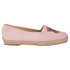 CHRISTIAN LOUBOUTIN pink canvas MOM AND DAD ESPADRILLES Shoes 39 fit 38.5