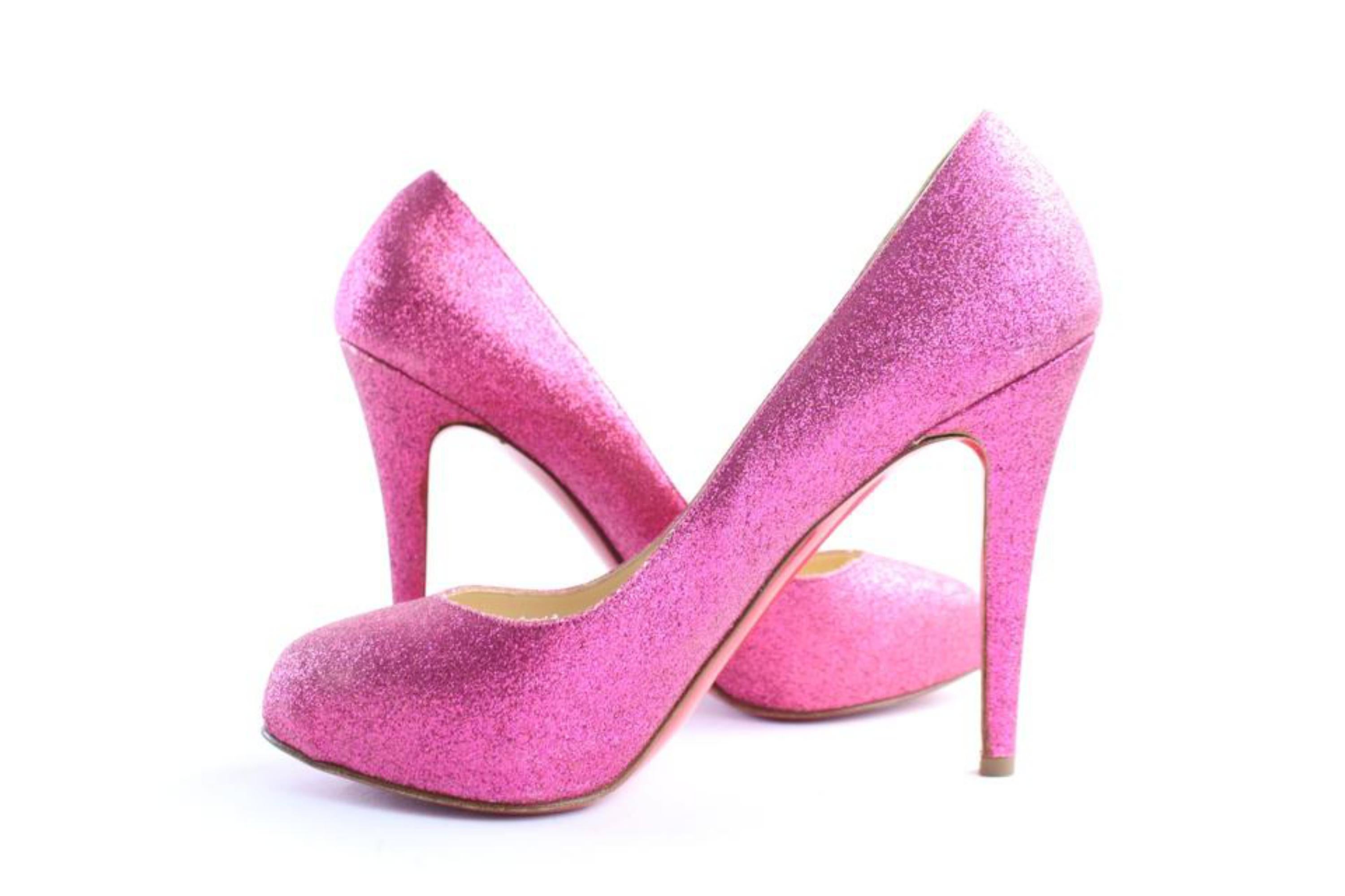 Christian Louboutin Pink Fuschia Fifi Glitter 13clr0509 Pumps For Sale 6