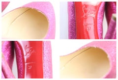 Christian Louboutin Pink Fuschia Fifi Glitter 13clr0509 Pumps