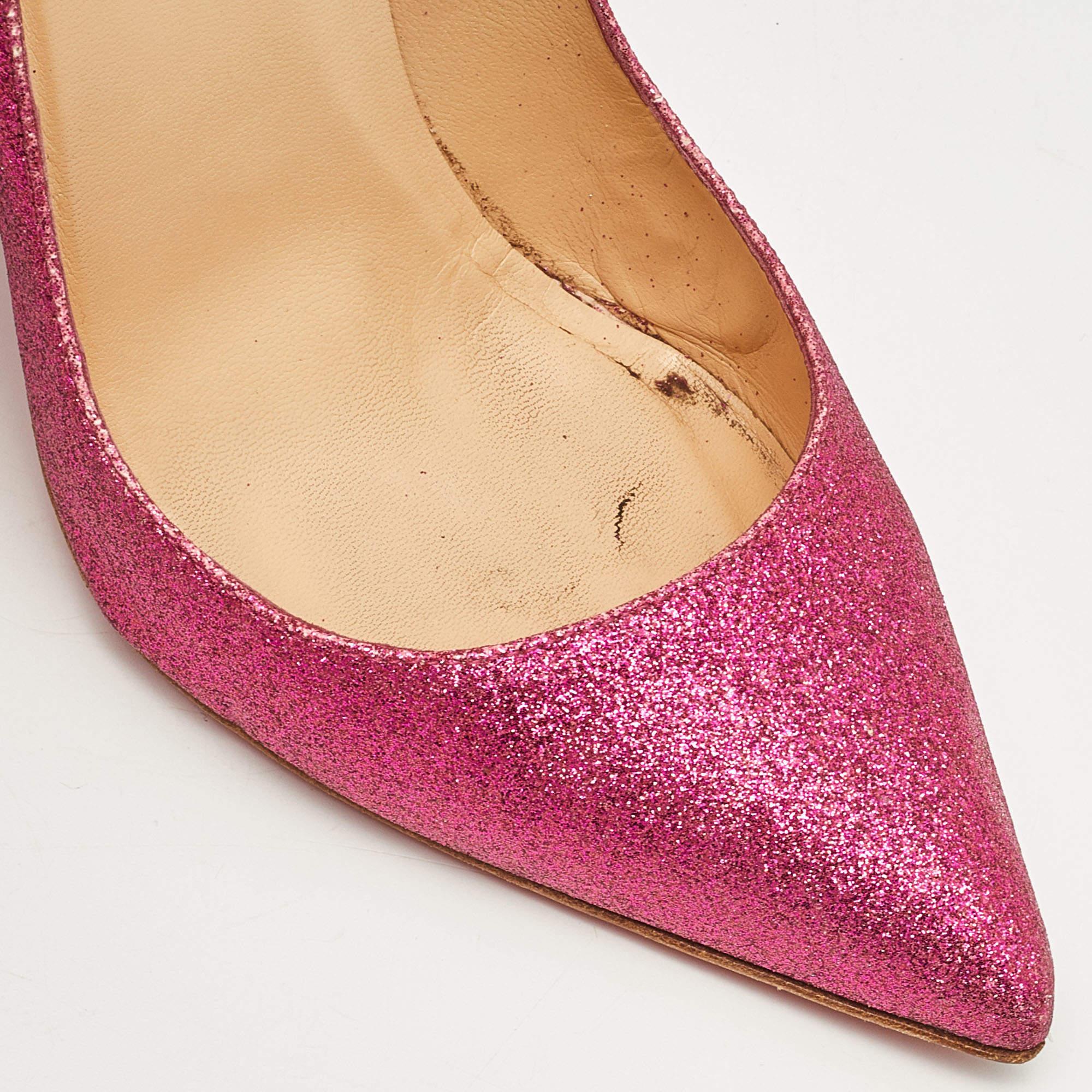 Christian Louboutin Pink Glitter Pigalle Pumps Size 39.5 4