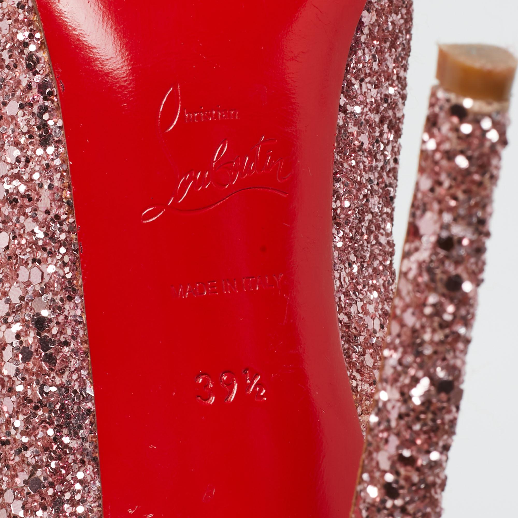 Christian Louboutin Pink Glitter Simple Pumps Size 39.5 1