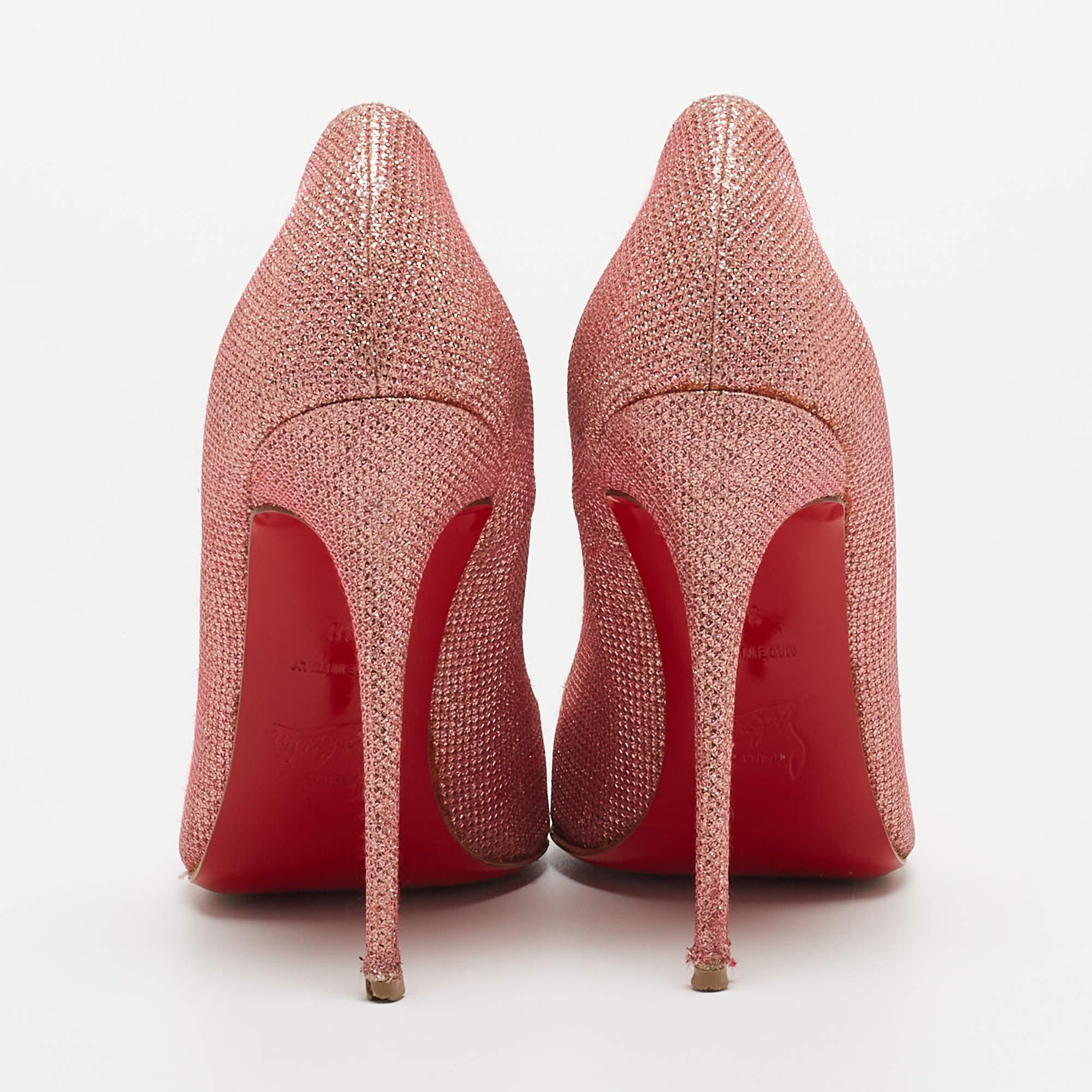 Christian Louboutin Pink Glitter So Kate Pumps Size 38 For Sale 4