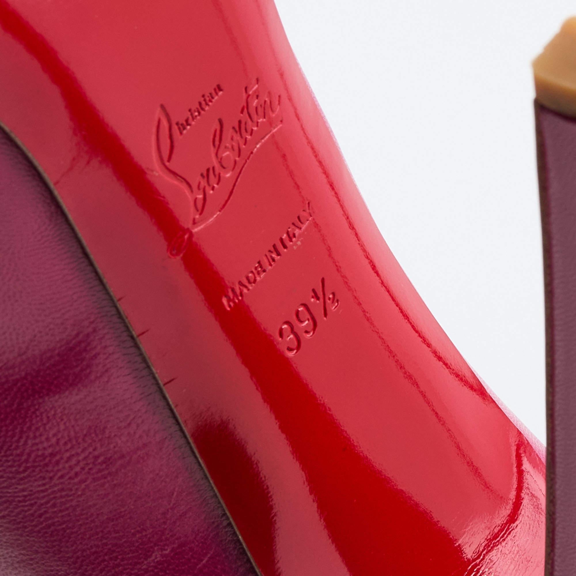 Christian Louboutin Pink Leather Daffodile Platform Pumps Size 39.5 4