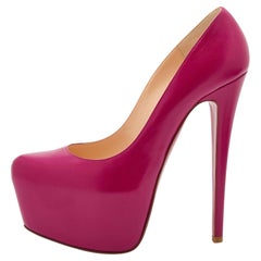 Christian Louboutin Pink Leather Daffodile Platform Pumps Size 39.5