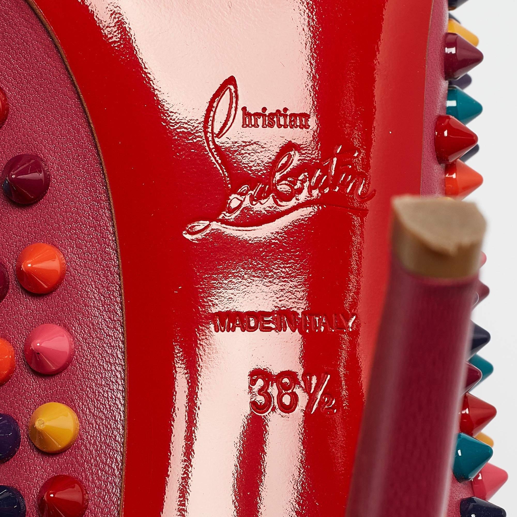 Christian Louboutin Pink Leather Pigalle Spikes Pumps Size 38.5 3