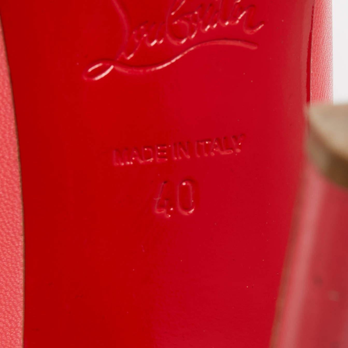 Christian Louboutin escarpins simples à bout rond en cuir rose, taille 40 en vente 1