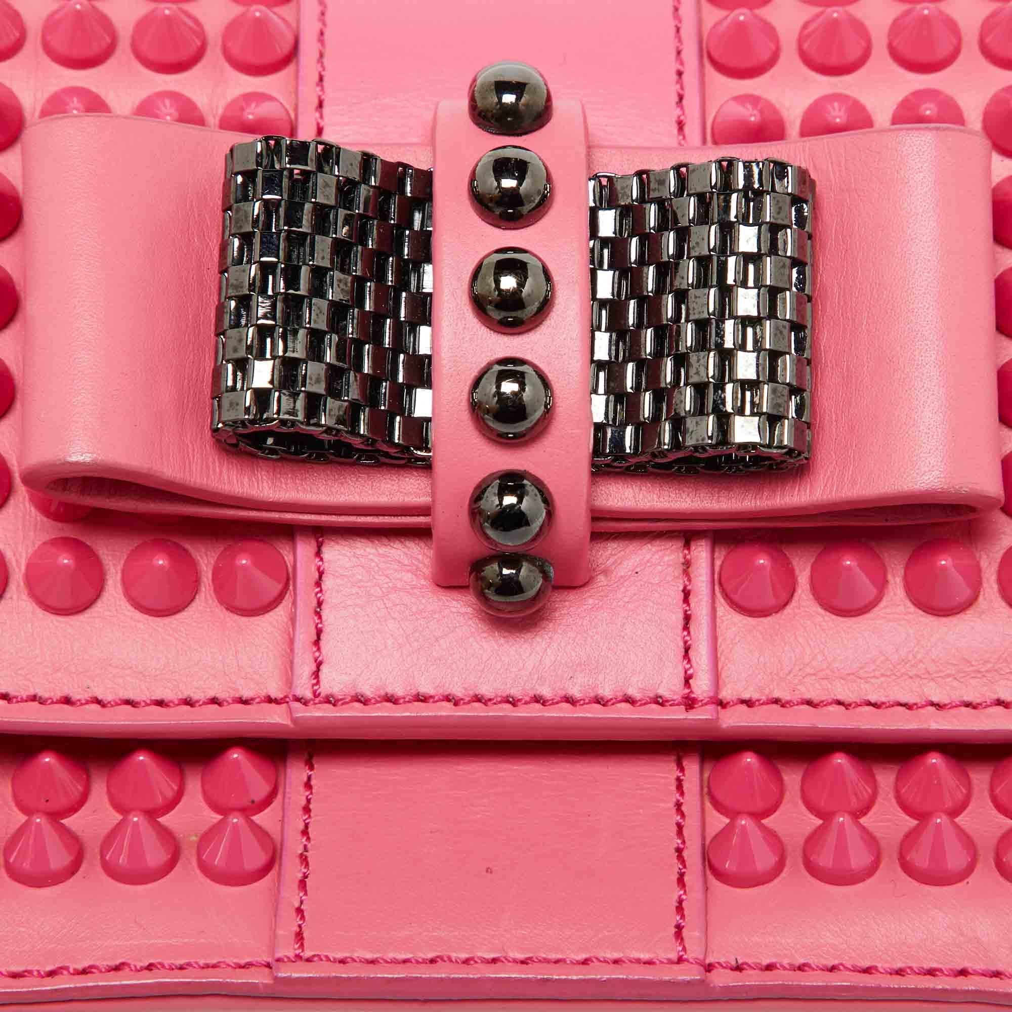 Christian Louboutin Pink Leather Sweet Charity Crossbody Bag 2