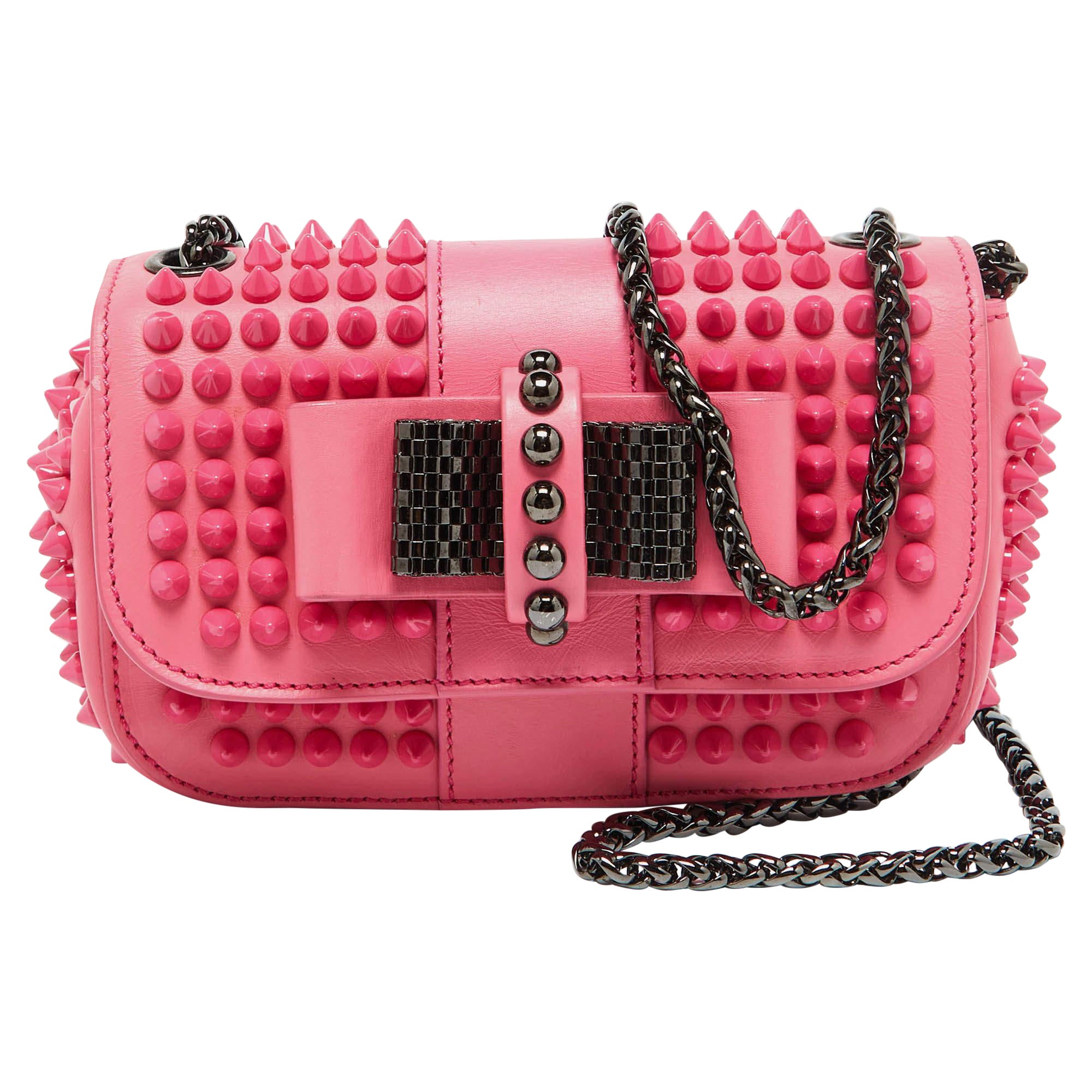 Christian Louboutin Pink Leather Sweet Charity Crossbody Bag