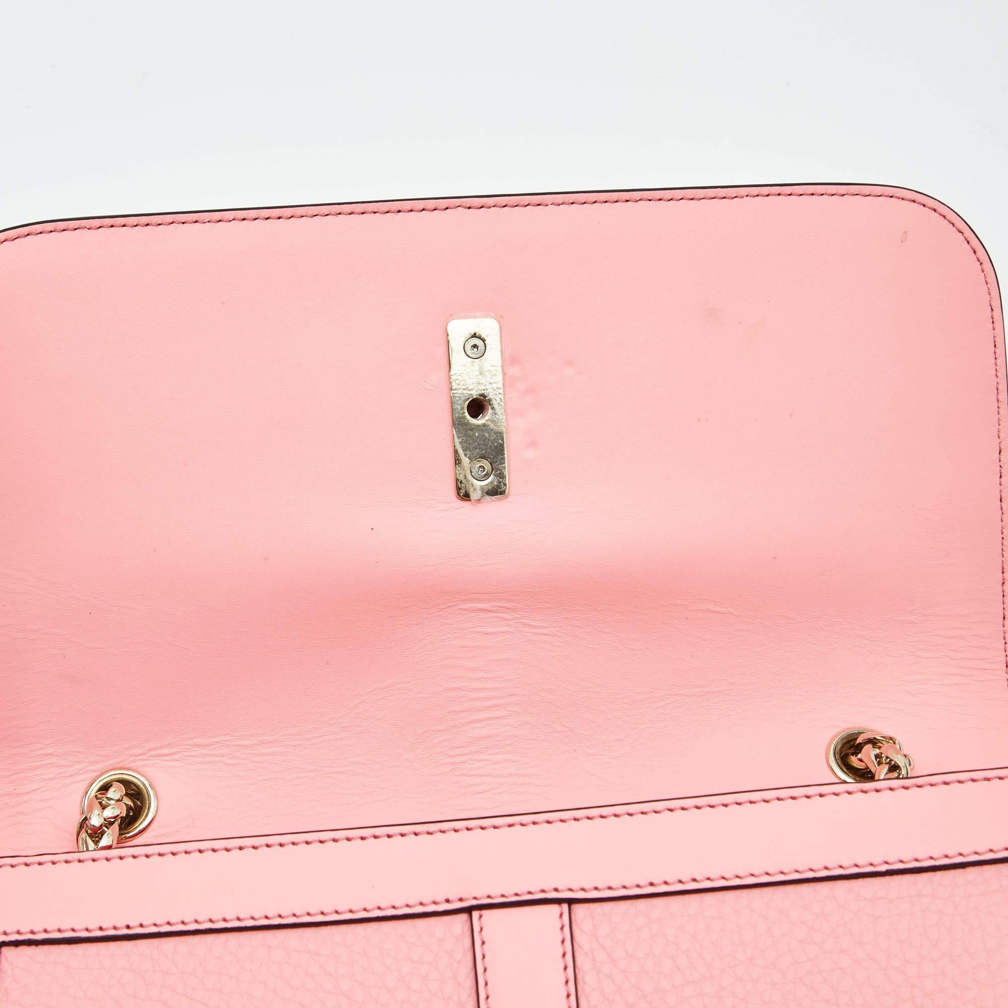 Christian Louboutin Pink Leather Sweet Charity Shoulder Bag 5