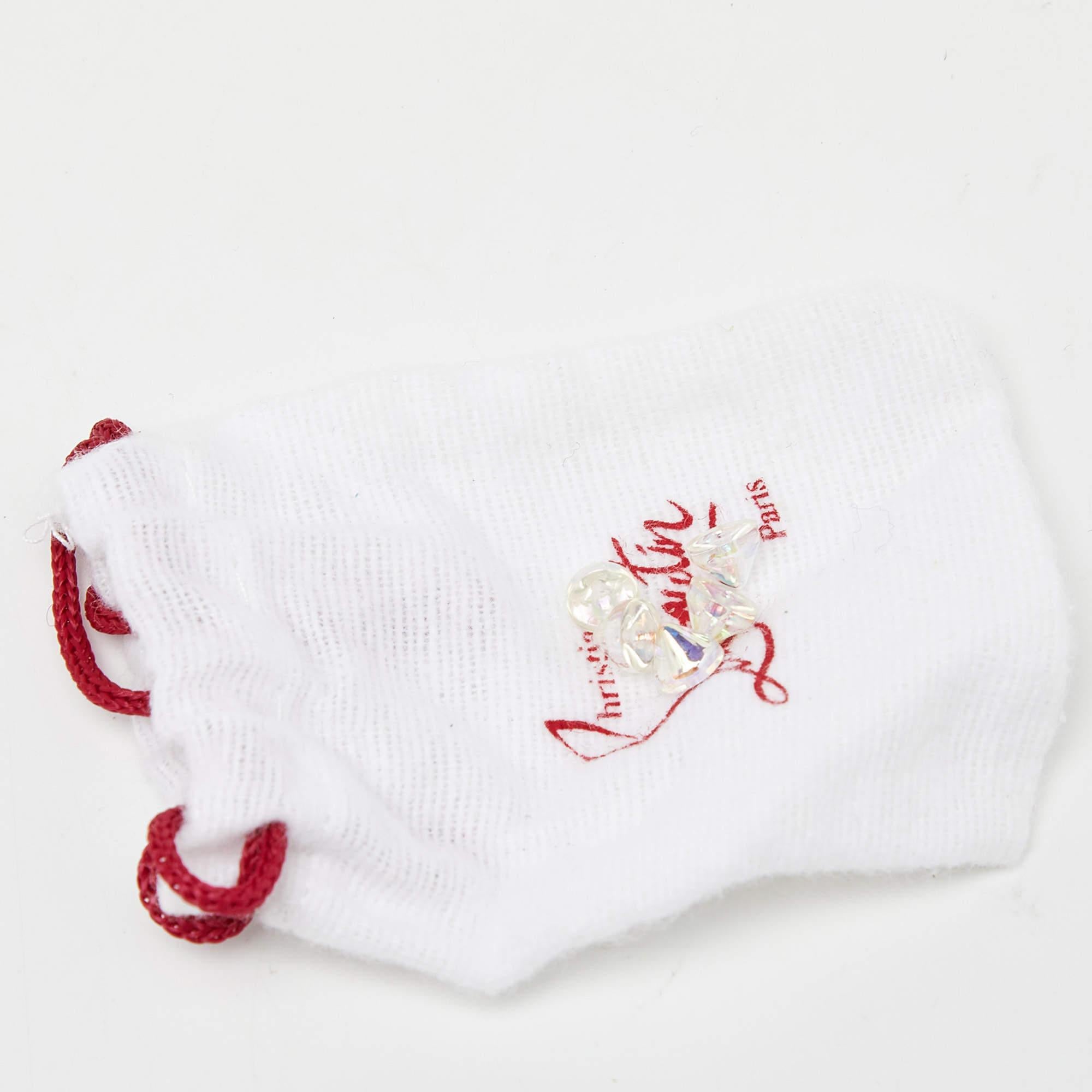 Christian Louboutin Pink Mesh & Leather Spiked Louis Junior Sneakers Size 39.5 4