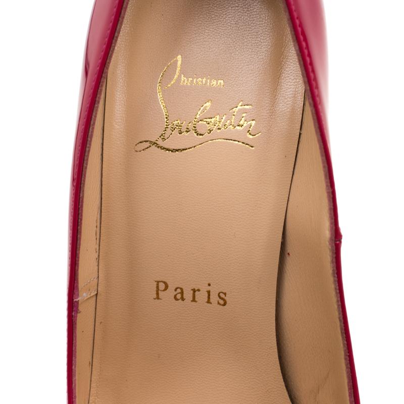 Christian Louboutin Pink Patent Leather Bianca Platform Pumps Size 35.5 2