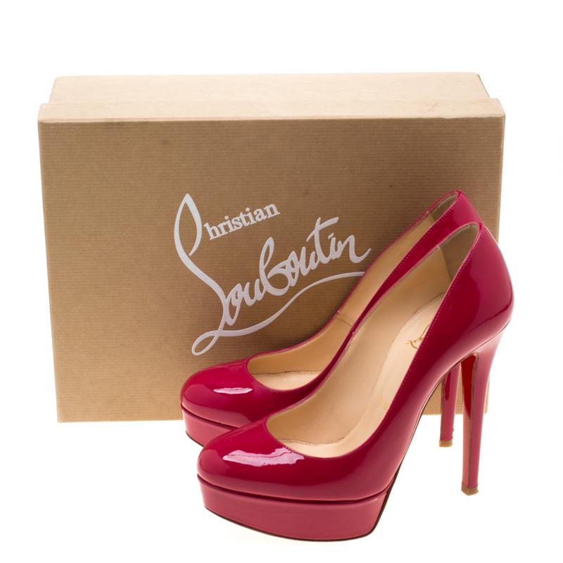 Christian Louboutin Pink Patent Leather Bianca Platform Pumps Size 35.5 3