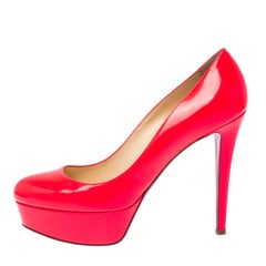 Christian Louboutin Pink Patent Leather Bianca Platform Pumps Size 39.5
