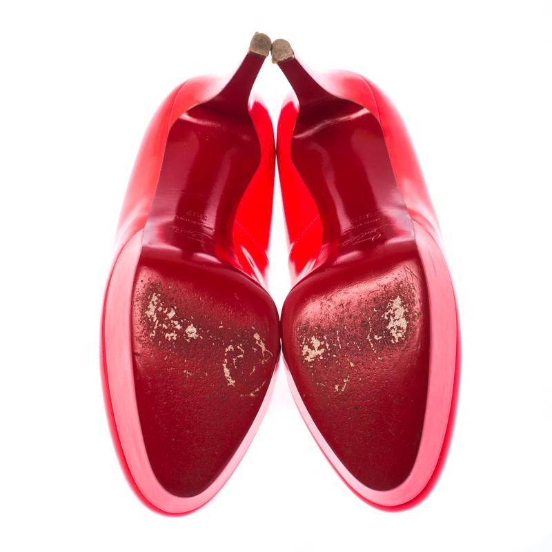 Christian Louboutin Pink Patent Leather Bianca Platform Pumps Size 39.5 3