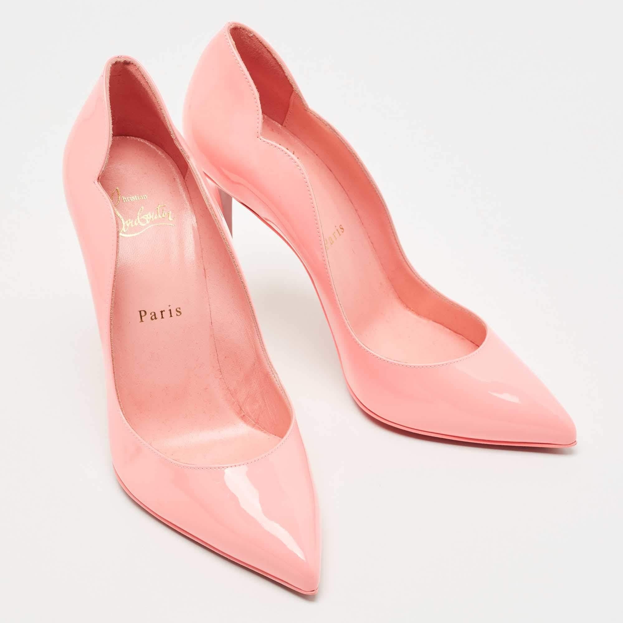 Christian Louboutin Pink Patent Leather Hot Chick Pumps Size 38 1