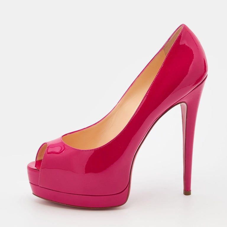 Christian Louboutin Pink Patent Leather Palais Royal Platform Pumps
