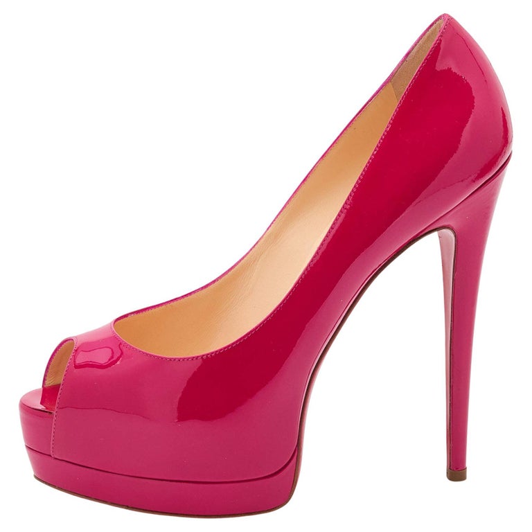 Christian Louboutin Pink Patent Leather Palais Royal Platform Pumps