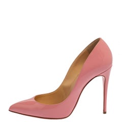 Christian Louboutin Pink Patent Leather Pigalle Follies Pumps Size 38