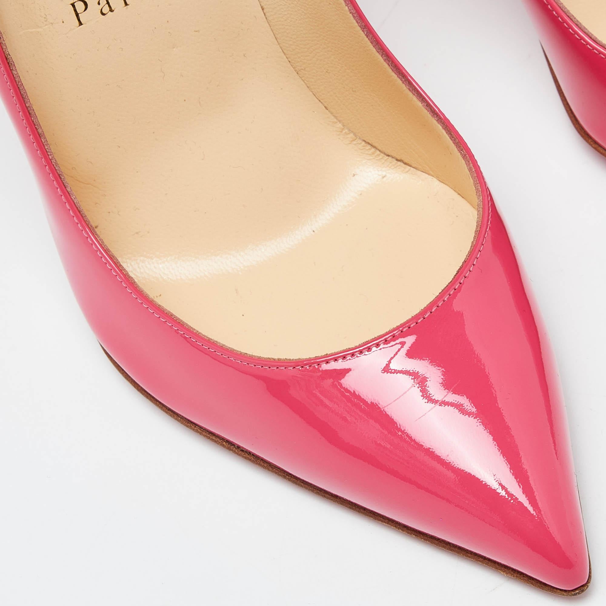 Christian Louboutin Pink Patent Leather Pigalle Pumps Size 38 For Sale 2