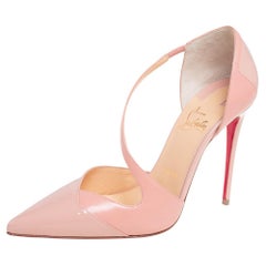 Christian Louboutin Pink Patent Leather Round Pumps Size 37