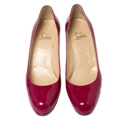 Christian Louboutin Pink Patent Leather Simple Platform Pumps Size 40