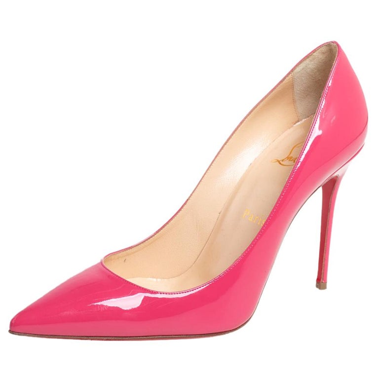 Christian Louboutin Pink Patent Leather So Kate Pumps Size 38.5 at 1stDibs