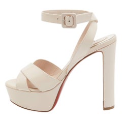 Christian Louboutin Pink Patent Leather Supramariza Sandals Size 36