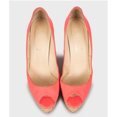 Christian Louboutin Pink Patent Wedge Heels Sz.37