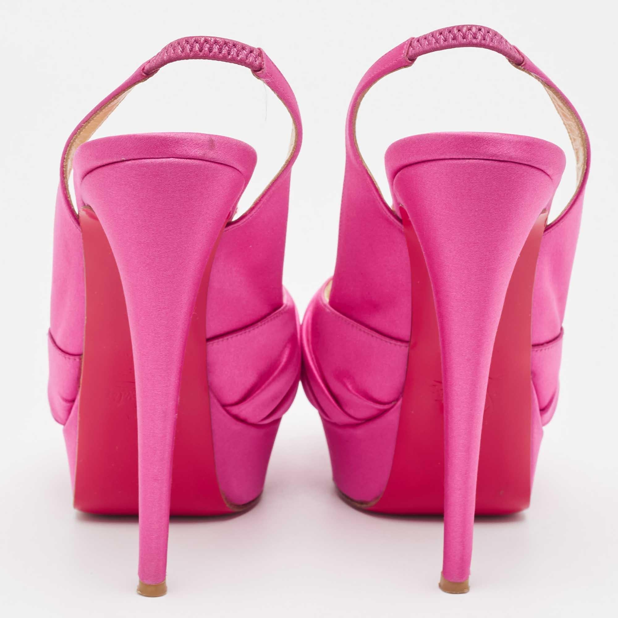 Christian Louboutin escarpins Jenny en satin rose taille 37,5 Pour femmes en vente