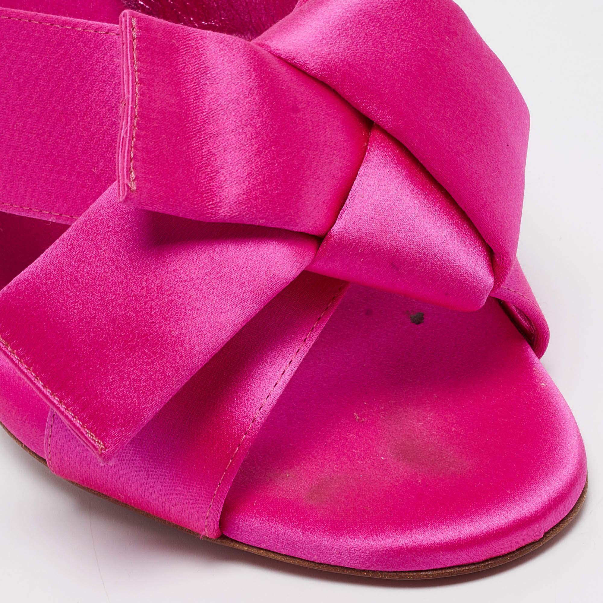 Christian Louboutin Pink Satin Matricia Sandals Size 40 3