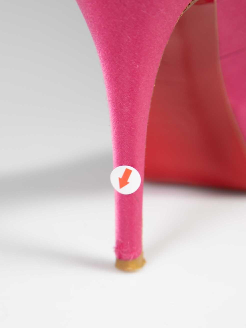 Christian Louboutin Rosa Satin Neu Sehr Prive Heels Größe IT 37 im Angebot 5