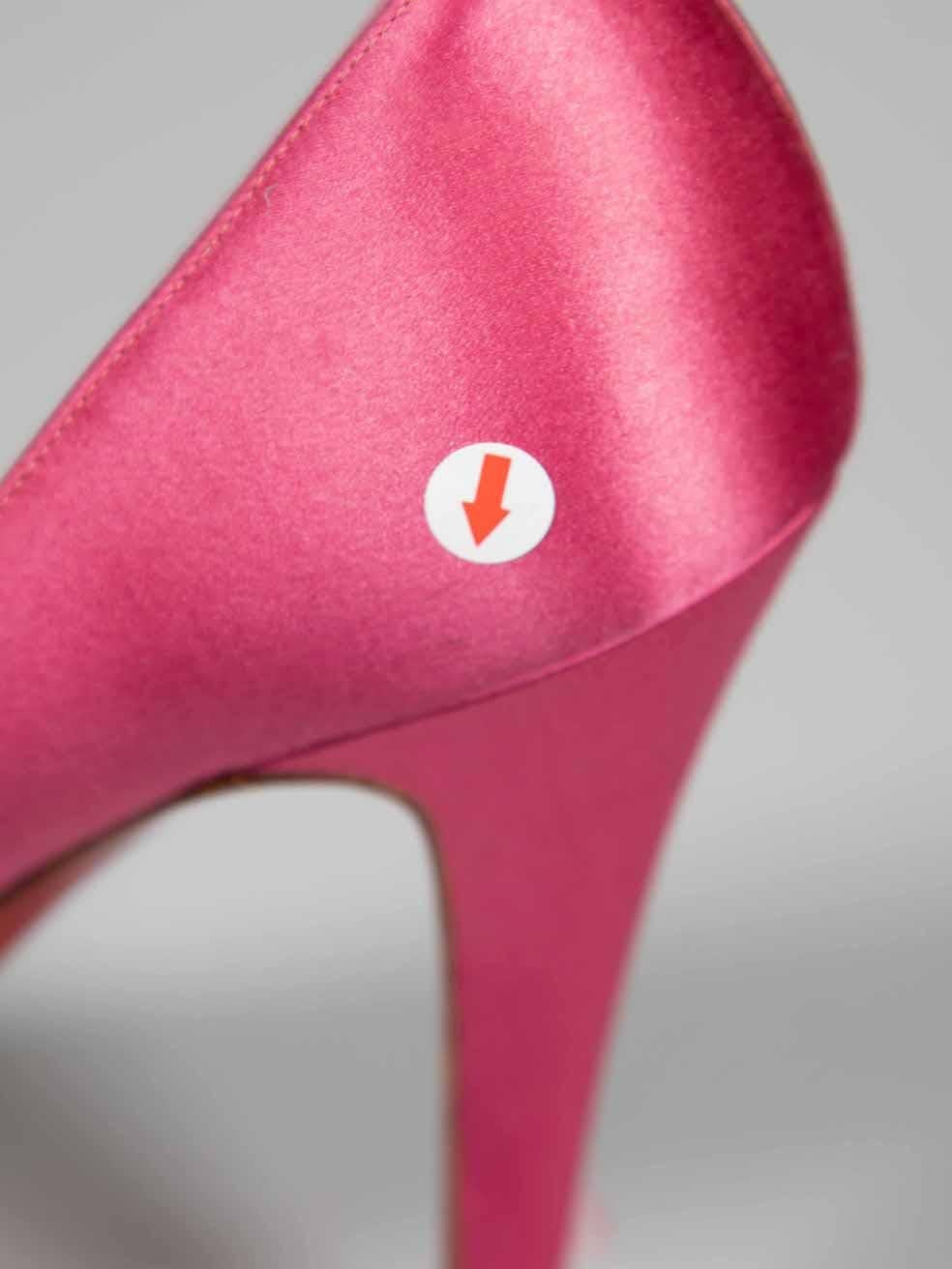 Christian Louboutin Rosa Satin Neu Sehr Prive Heels Größe IT 37 im Angebot 2