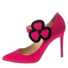 Christian Louboutin Pink Satin Pensee Mary Jane Pumps Size 39