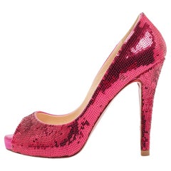 Christian Louboutin Pink Sequin Very Prive Pumps Size 37