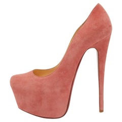 Christian Louboutin Rosa Daffodile Plateau-Pumps aus Wildleder Größe 36.5