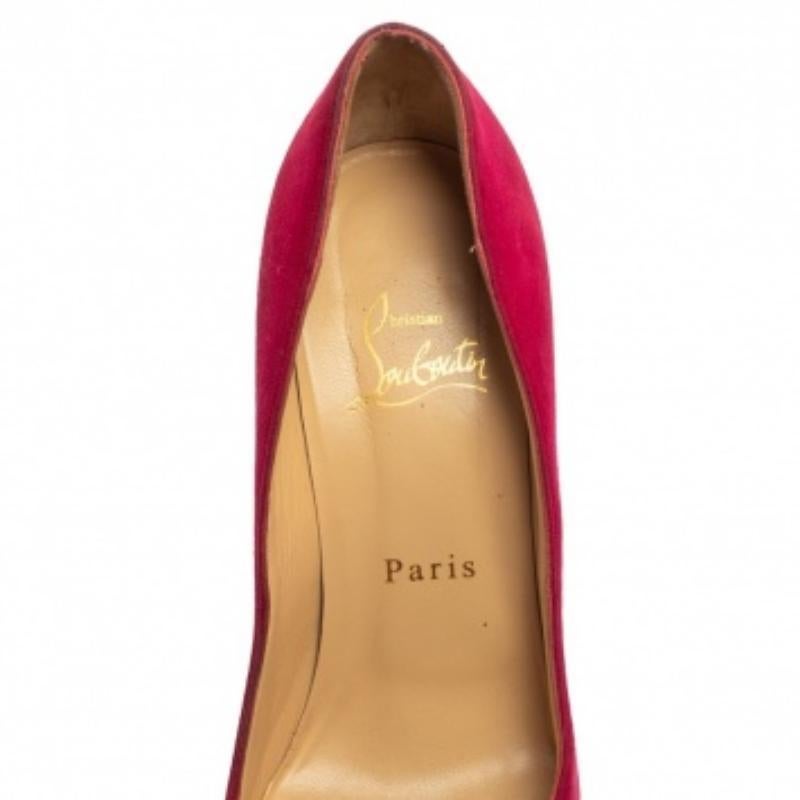 Christian Louboutin Pink Suede Daffodile Platform Pumps Size 37 For Sale 1