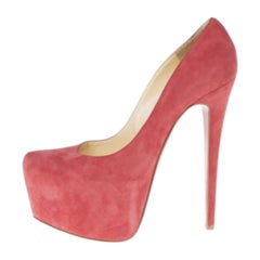Christian Louboutin Pink Suede Daffodile Platform Pumps Size 38