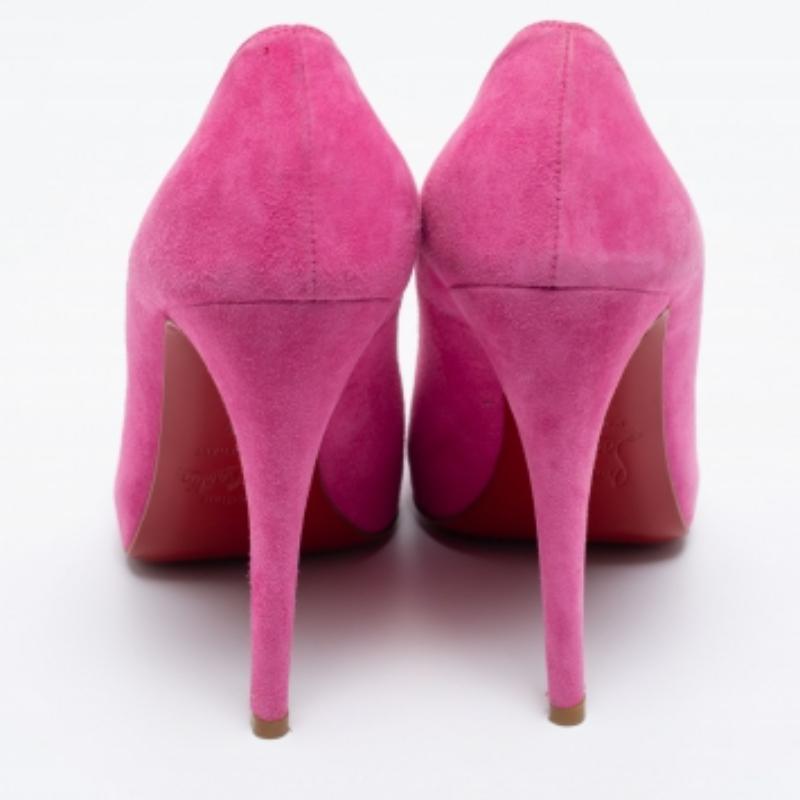 Christian Louboutin Bombas Elisa de ante rosa Talla 38.5 en venta 1