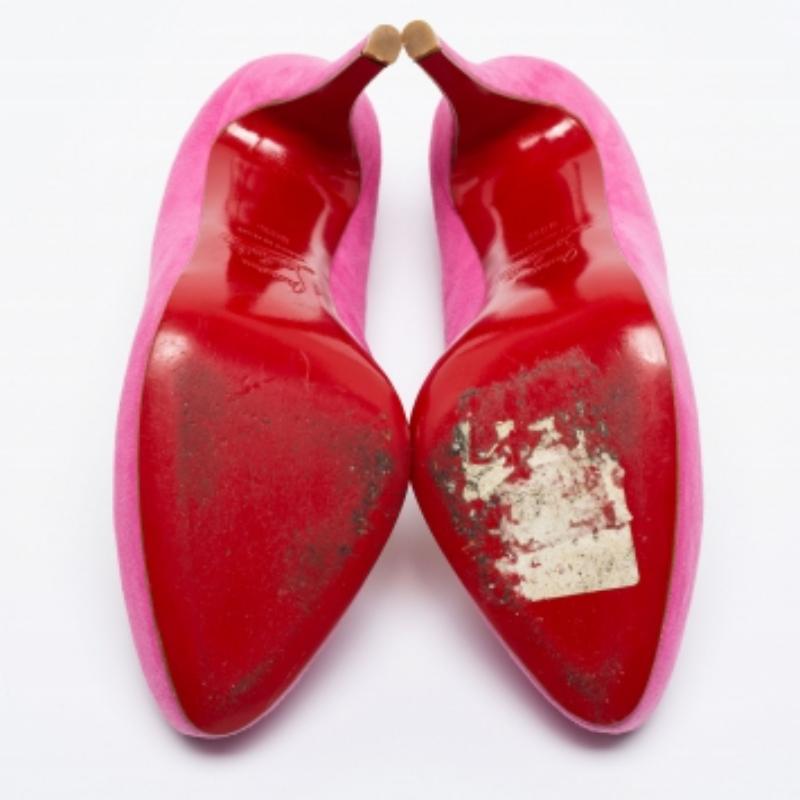 Christian Louboutin Bombas Elisa de ante rosa Talla 38.5 en venta 3