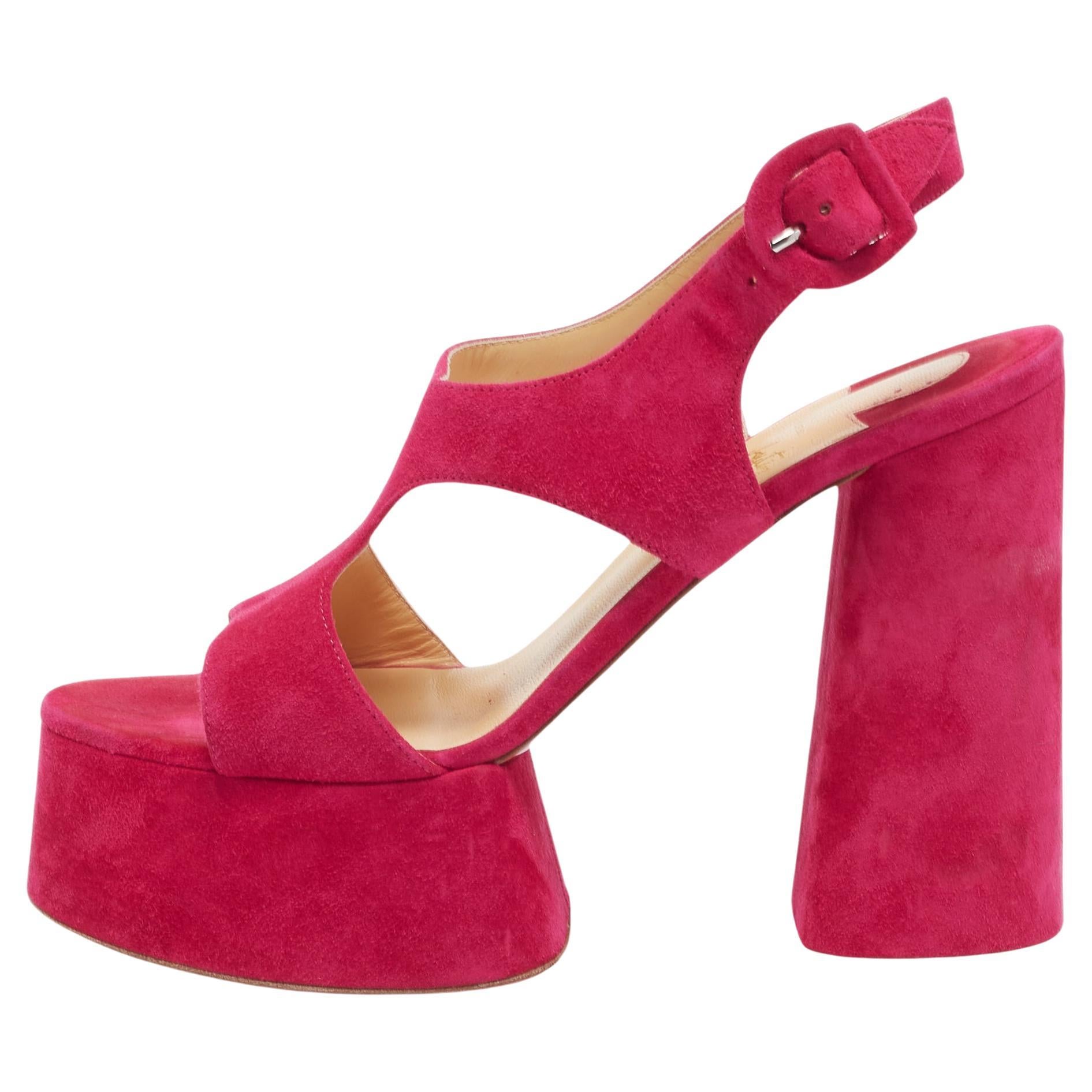 Christian Louboutin Pink Suede Foolish Sandals Size 39